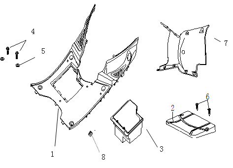 Running board China Ape50 white