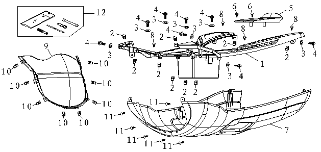 Footboard China fox blue mat