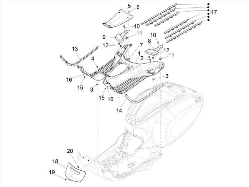 Vespa Elettrica 25/KMH SCH E5 2021 (EMEA) footboard