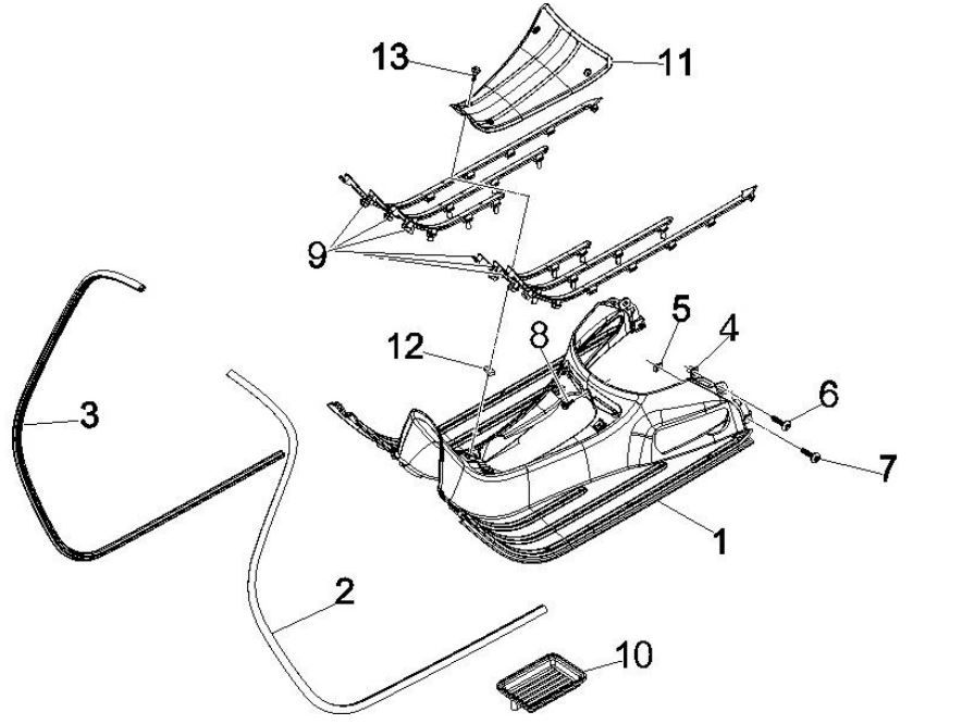 Running board GTS 125 IE white 544