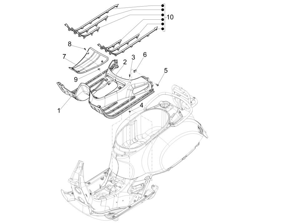Vespa GTS 300 HPE 4T 4V IE ABS E4 2019 (EMEA) footboard