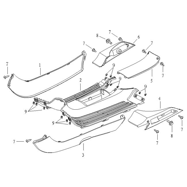 Footboard/side skirts Agm Supreme red