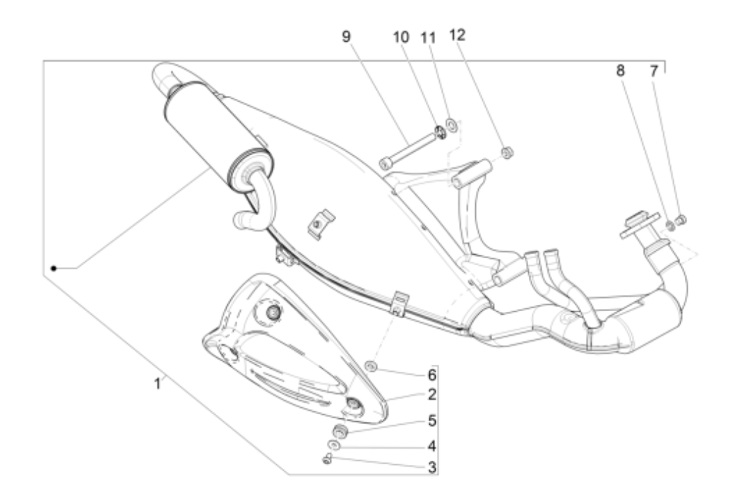 Piaggio NRG Power 50 2-stroke LC Euro 4 exhaust