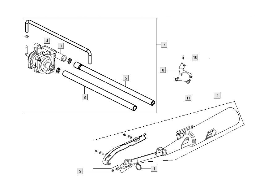 Exhaust - Air membrane Kymco Nexxon 4-stroke dark grey