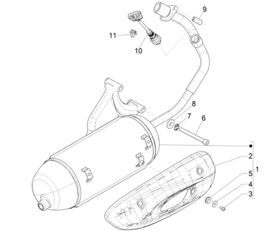 Piaggio Liberty 50 4-stroke exhaust (IGET Euro 5)