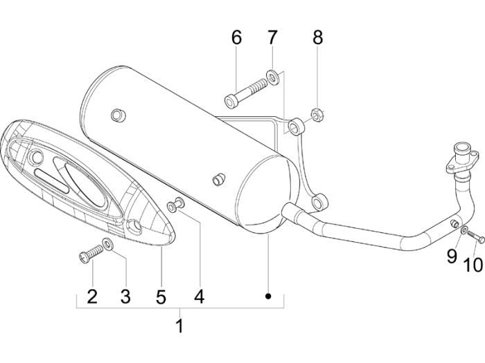 Exhaust Piaggio Fly 2-stroke