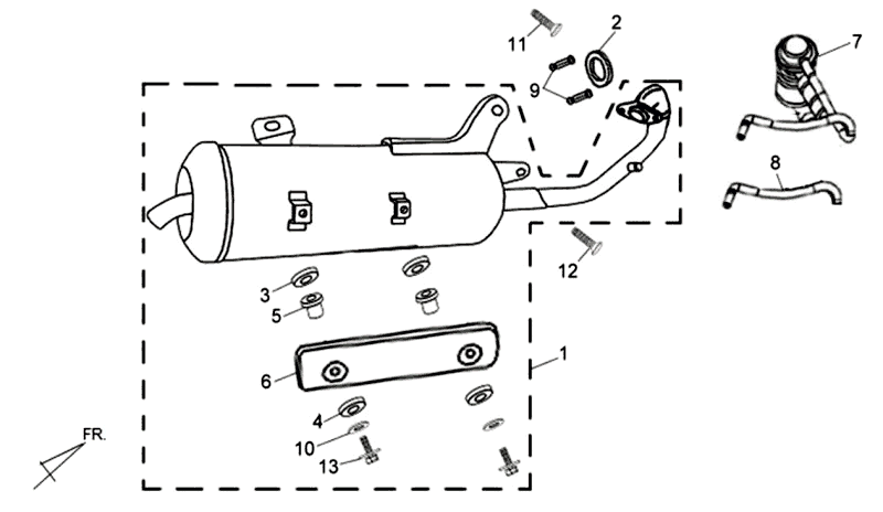 Exhaust Sym Allo (WH871) champagne