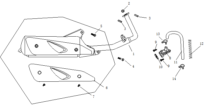 Exhaust AGM Ape50 white