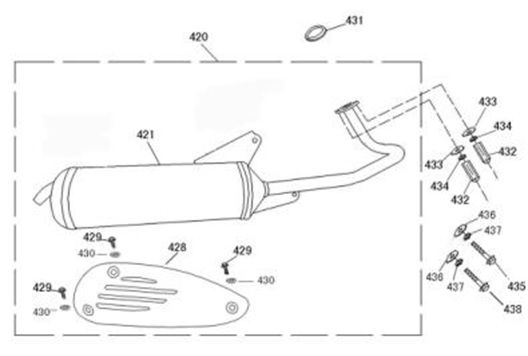 Exhaust Benzhou YY80T-18 YY50QT (-18) red