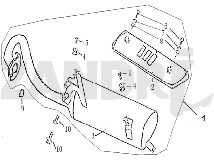 Exhaust BTC Grande Retro GT1 white black