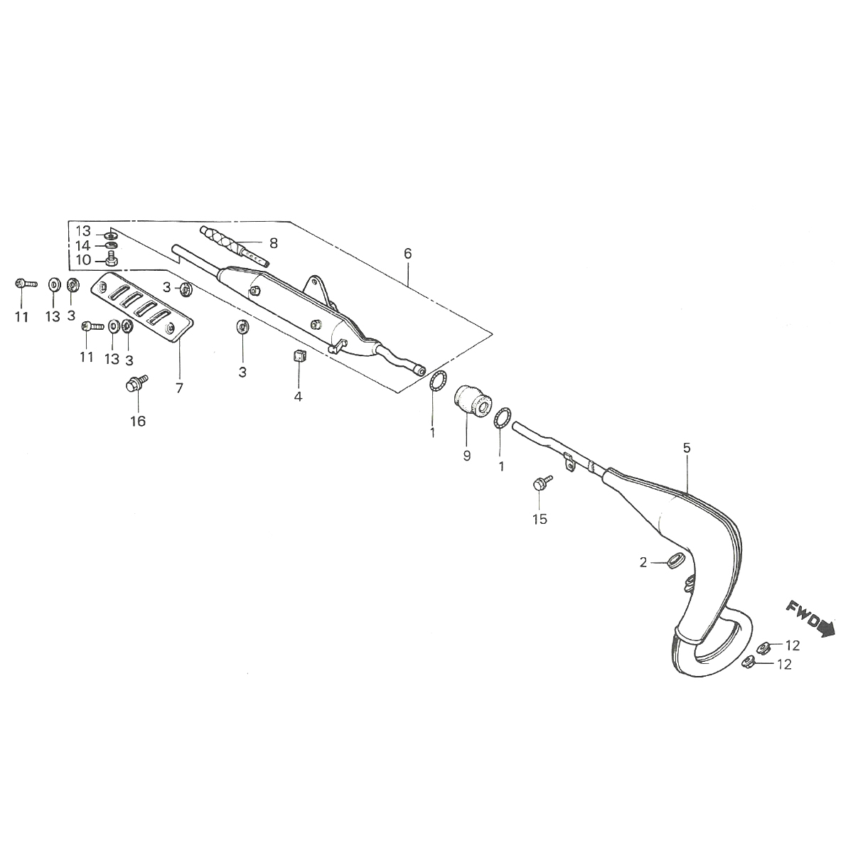 Honda MTX 50 exhaust