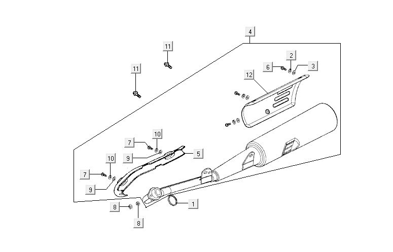 Exhaust Kymco Activ 4-stroke silver