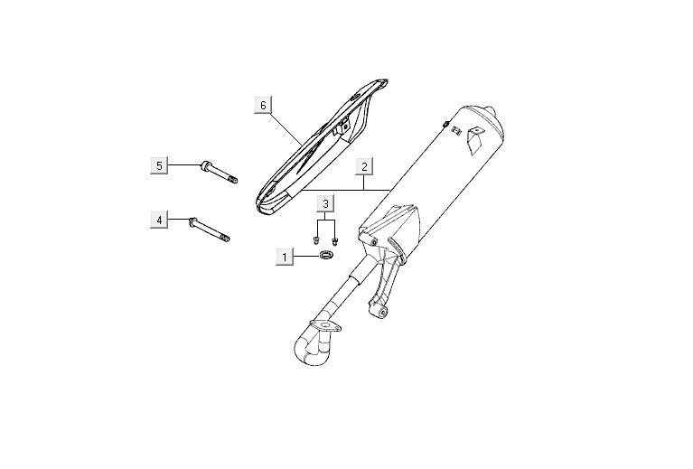 Exhaust Kymco Agility 12' 4-stroke red