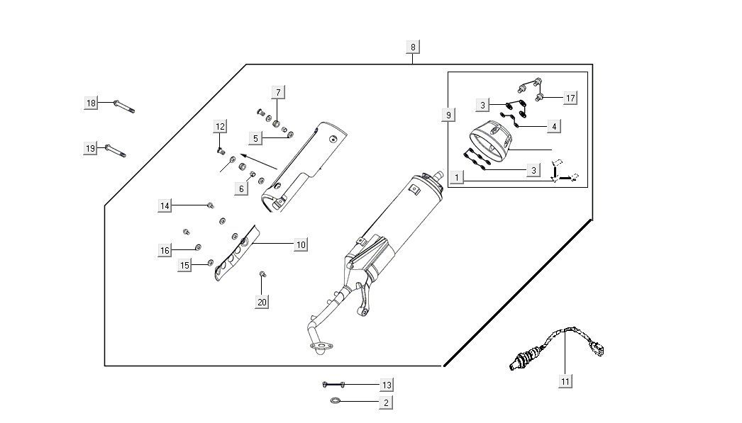 Exhaust Kymco Agility 16'+ 4-stroke injection euro4 matt grey