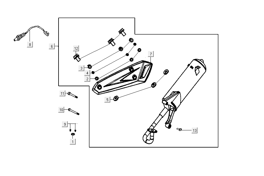 Exhaust kymco agility FR 12' 4-stroke euro4 black