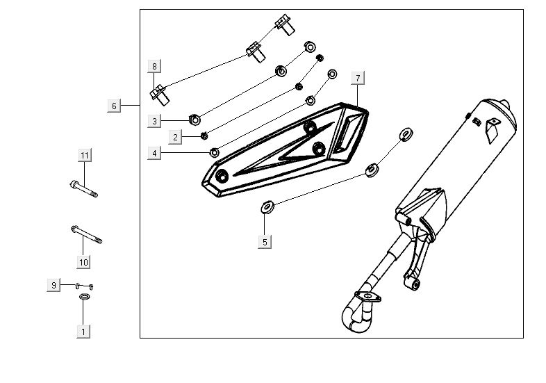 exhaust Kymco Agility RS 4-stroke white 09