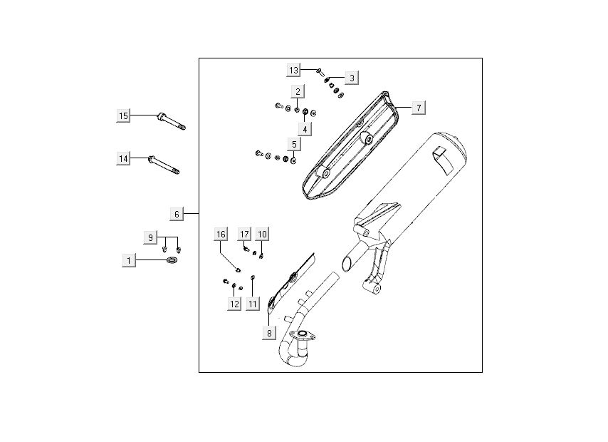 Exhaust Kymco Like 4-stroke tecno silver like T T 2015