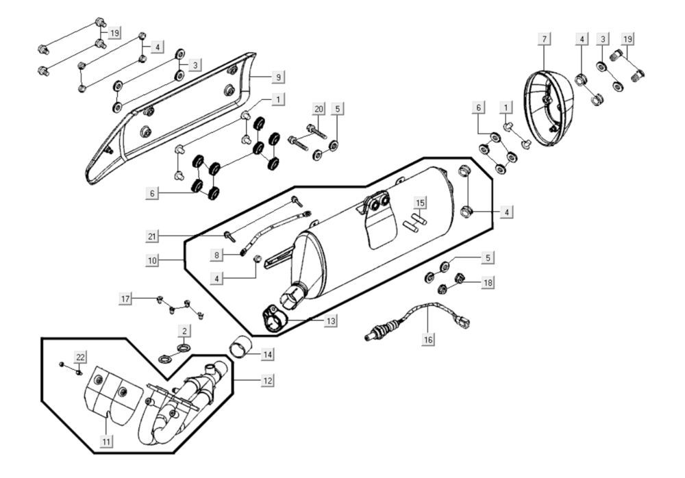 Exhaust Kymco Myroad 700i