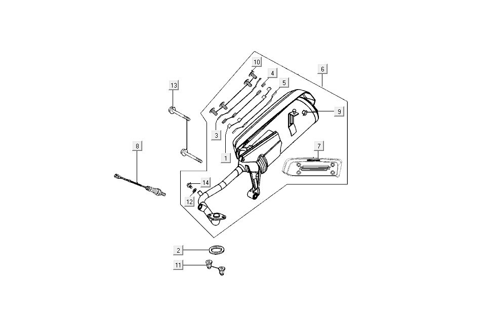 Exhaust Kymco New Sento 4-stroke 50i red