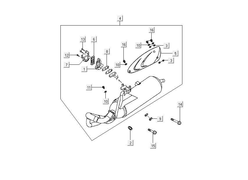 Exhaust Kymco People 2-stroke blue