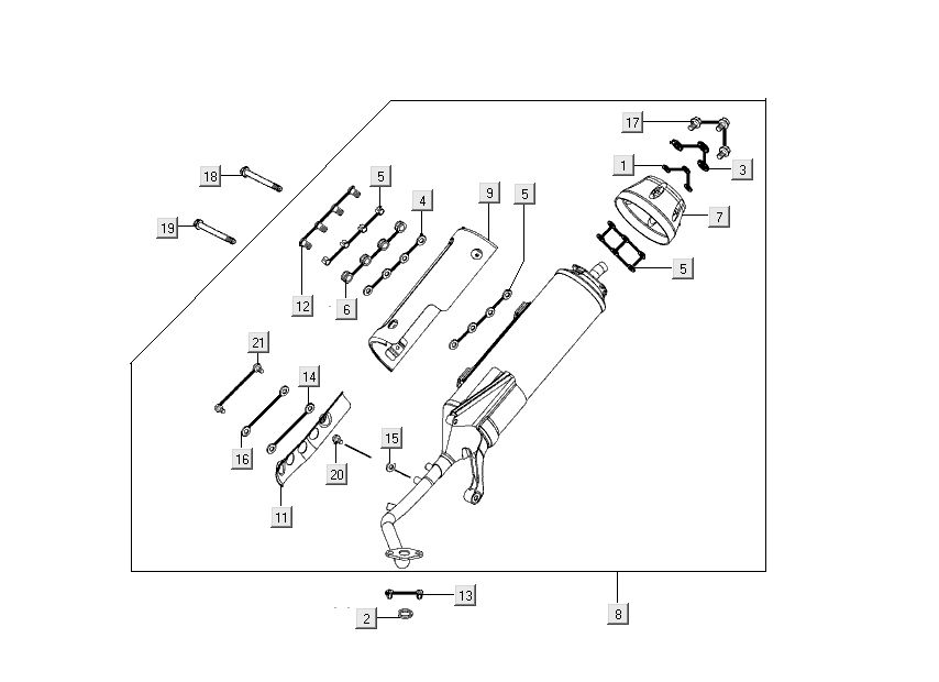 Exhaust Kymco People S 50 4T AC titanium