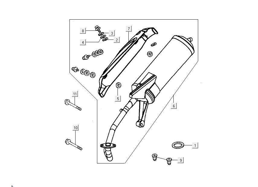 exhaust Kymco Sento 4-stroke brown