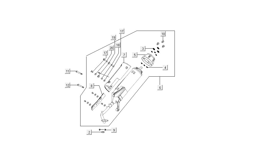 exhaust Kymco Super8 4-stroke from 2009 red