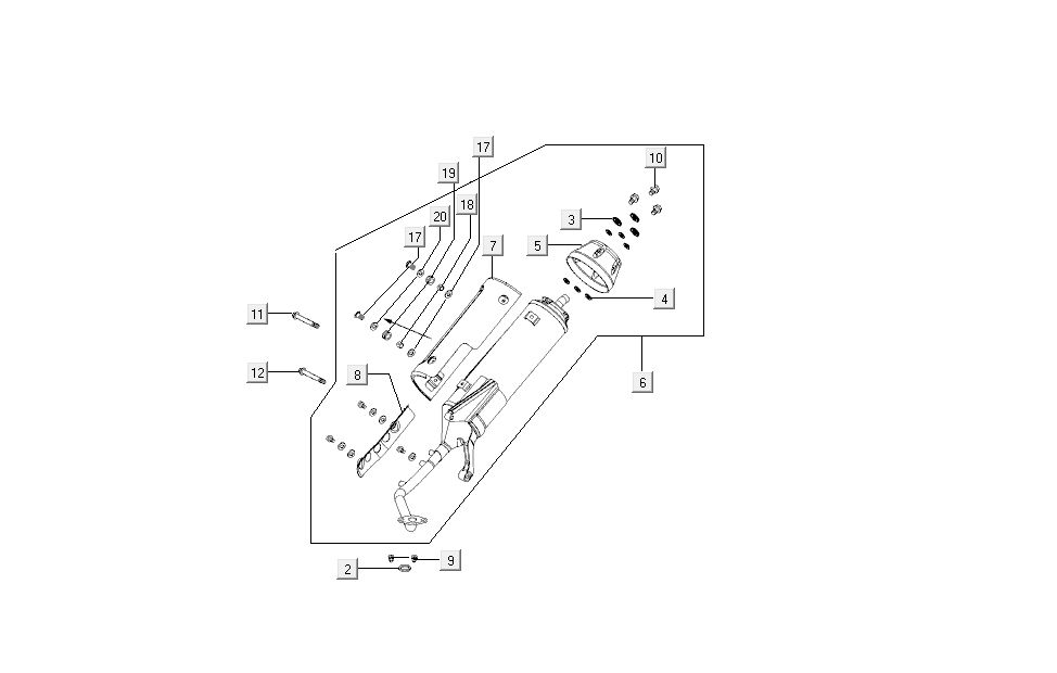 exhaust Kymco Super 8 4-stroke (2007-2009) Red black