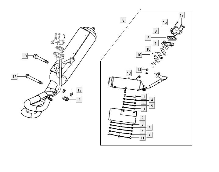 Exhaust Kymco Vitality 2t ac sports stream