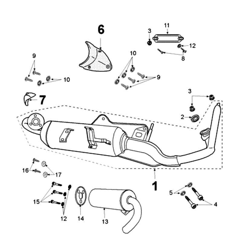 Exhaust Peugeot Jet Force LC Injection Blue