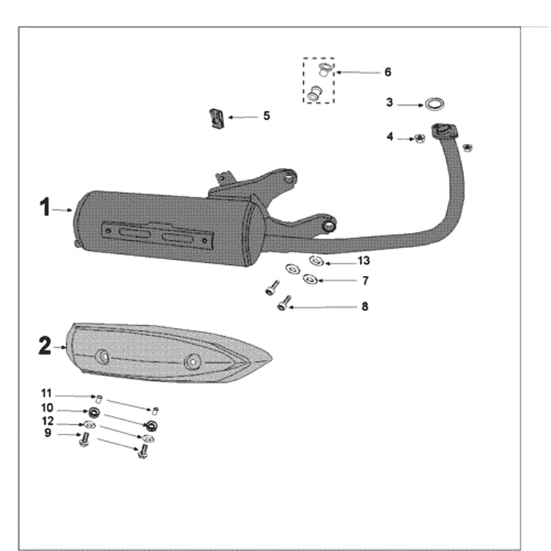 Exhaust Peugeot Kisbee RS White