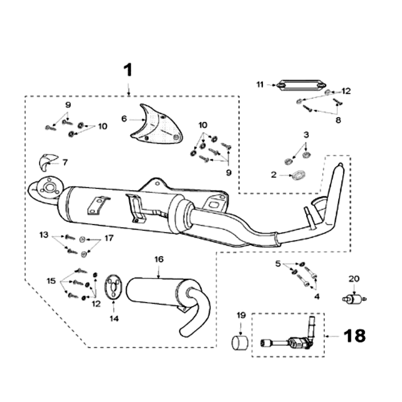 Exhaust Peugeot Speedfight 3 AC Red