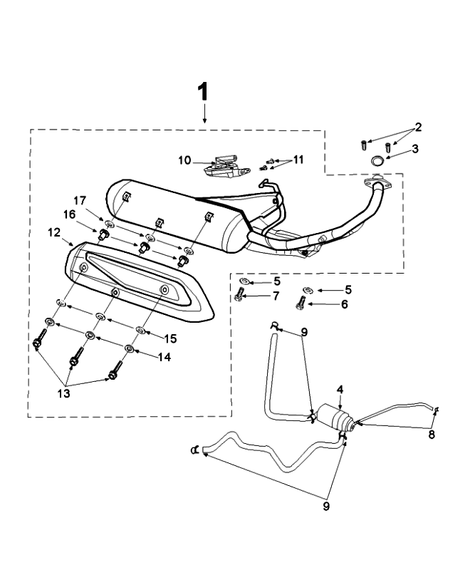 Exhaust Peugeot Speedfight 4 4-stroke White Gold