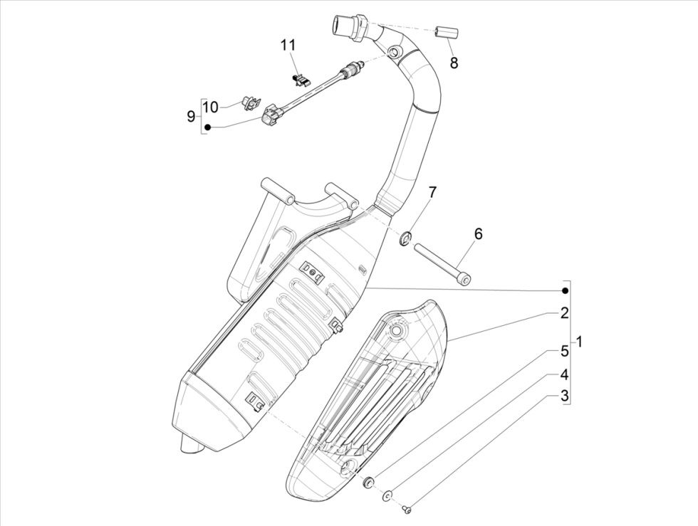 Vespa Primavera 4-stroke 3V exhaust (Euro5 injection IGET)