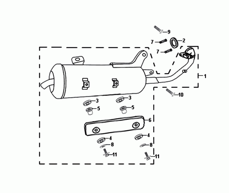 Exhaust Sym Allo Euro4 (BK-5560S) Bright Black