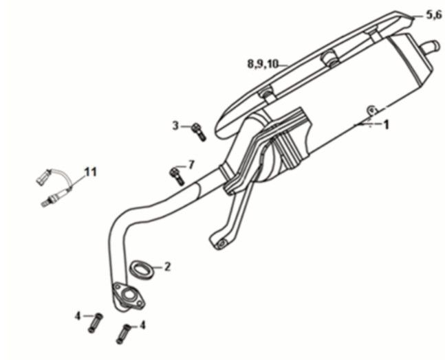 Uitlaat Sym Crox 50 E4