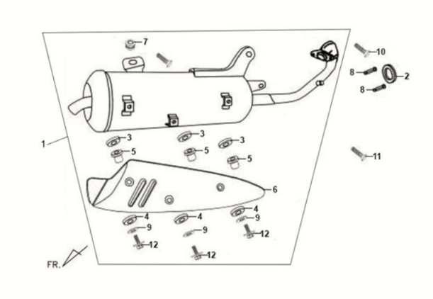 Sym Fiddle II 125S exhaust