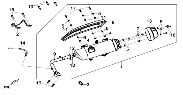 Sym Joymax 125I ABS exhaust