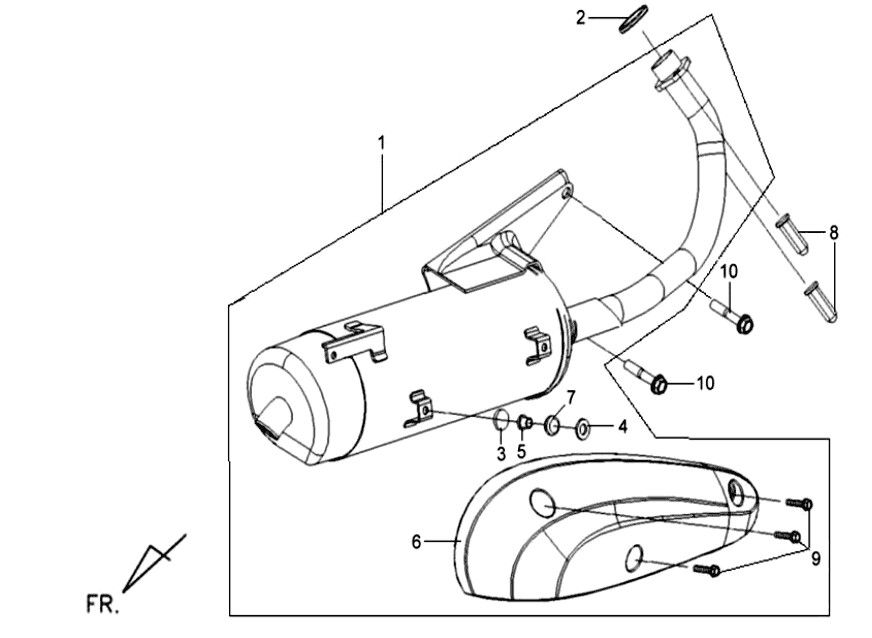 Exhaust Sym Mio-Uitlaat Sym Mio-1