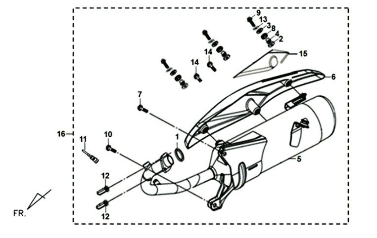 Sym XPRO 50 E4 exhaust