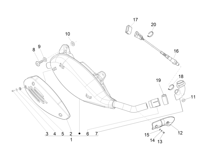 Exhaust Vespa GTS 250 ie 2005-2016 (without ABS)