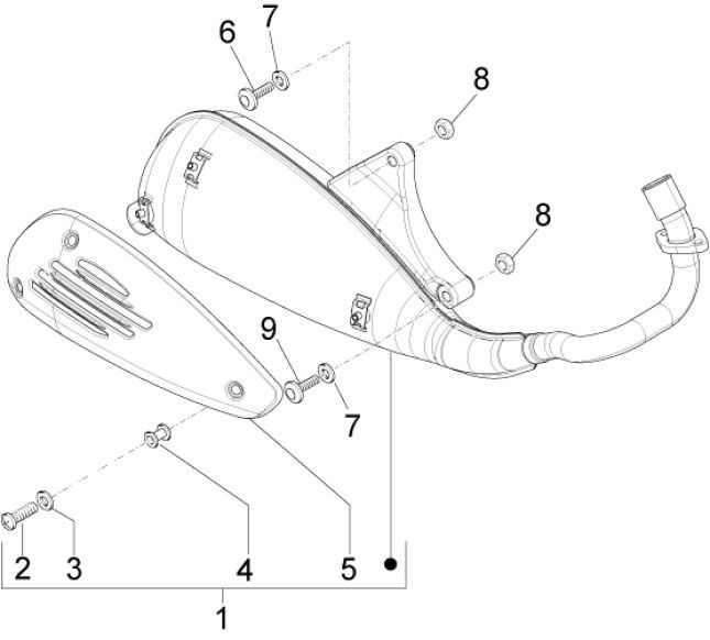 Exhaust Vespa Lxv 25km 4-stroke 2-valve