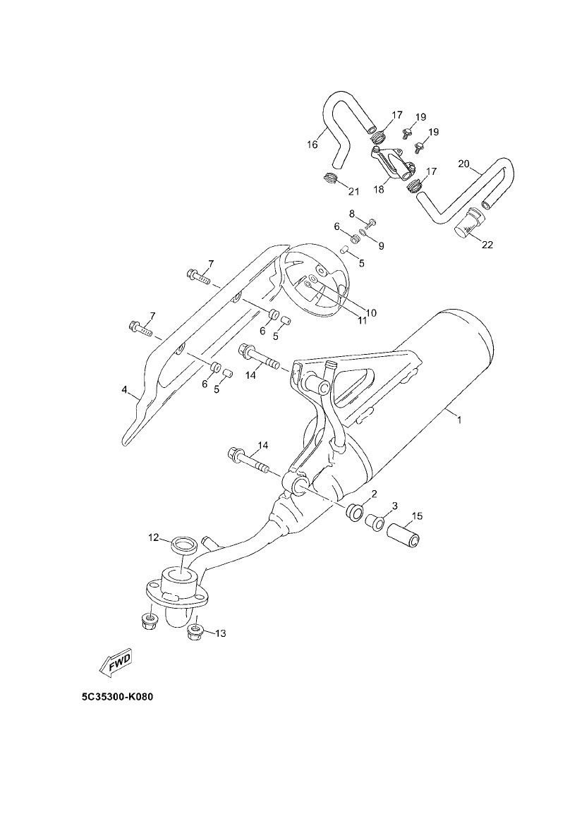 Exhaust Yamaha Neo's 4-stroke (after 2008)