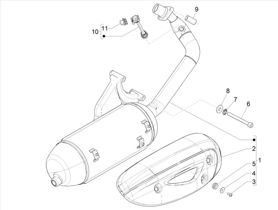 Piaggo Zip 4-stroke exhaust (euro5 injection IGET)