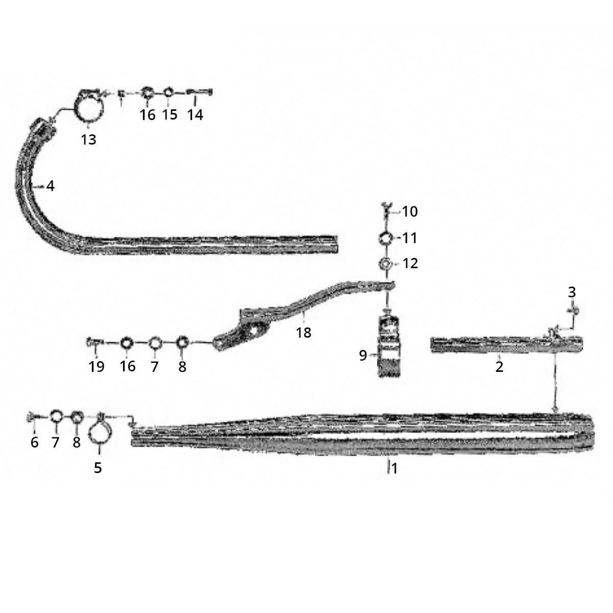 Zundapp C50 Sport 517-21L0 exhaust