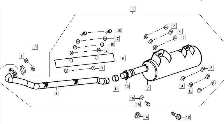 Exhaust muffler Kymco MXU 300R