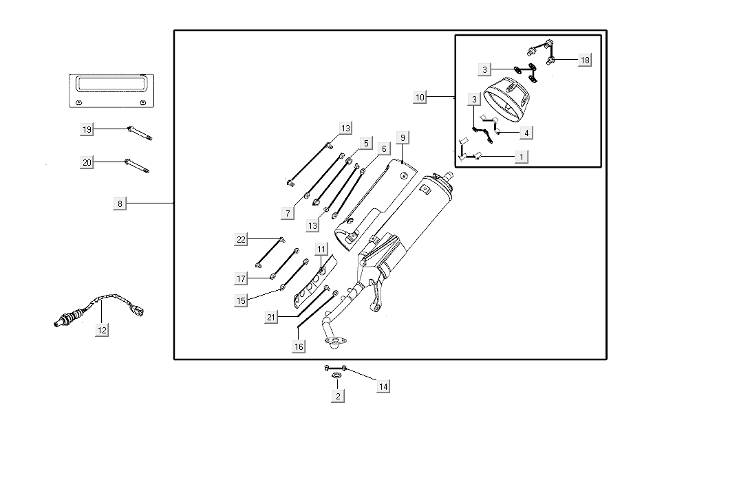 Exhaust Muffler Kymco Super8 Street 50i E4 Matt Grey