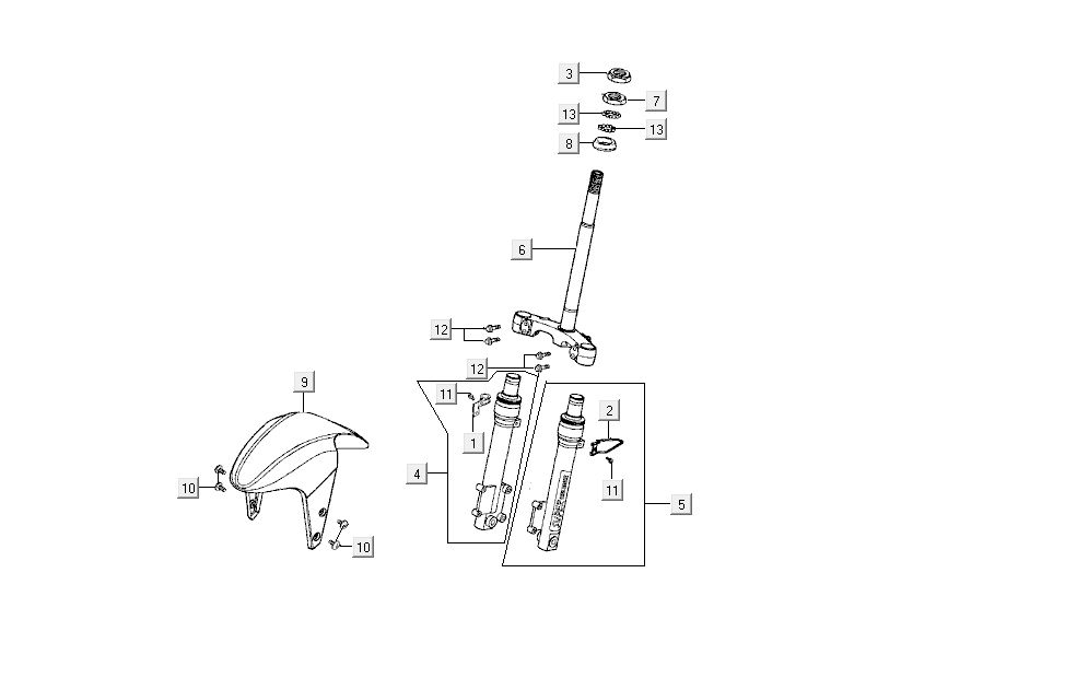 v-fork splash Kymco Super9 AC 2-stroke nm yellow - black