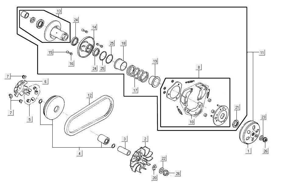 variatorcoupling AGILITY 16+ 4T 125 Matte Metallic Light Blue