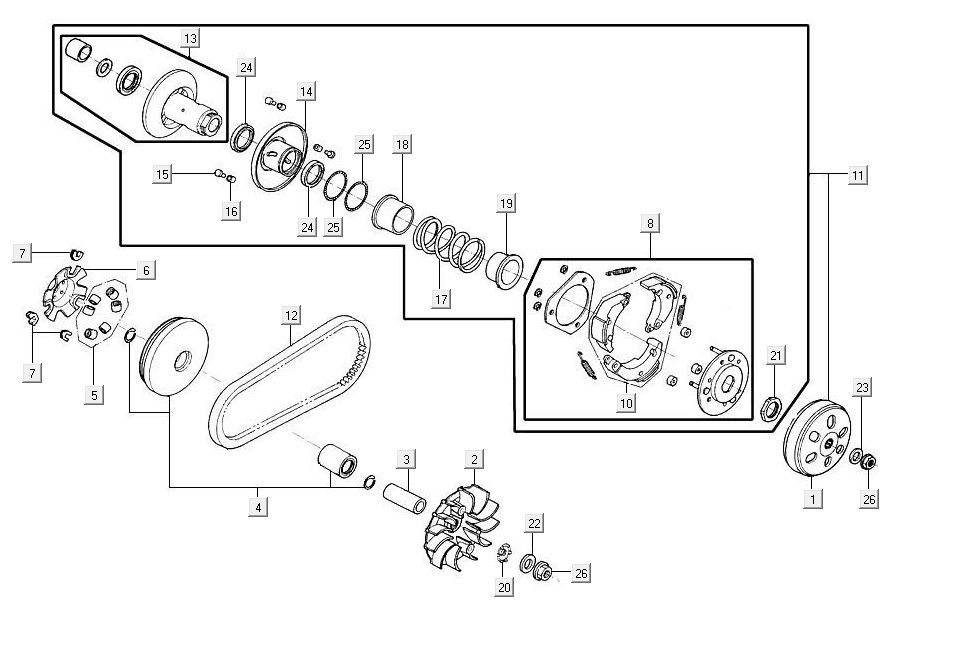 variatorcoupling AGILITY 16+ 4T 125 Matte Metallic Silver